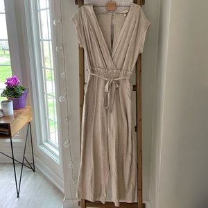 Tan Linen Romper
